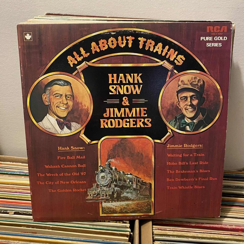 Hank Snow & Jimmie Rodgers – All About Trains Vintage 33rpm VG+ AJ31